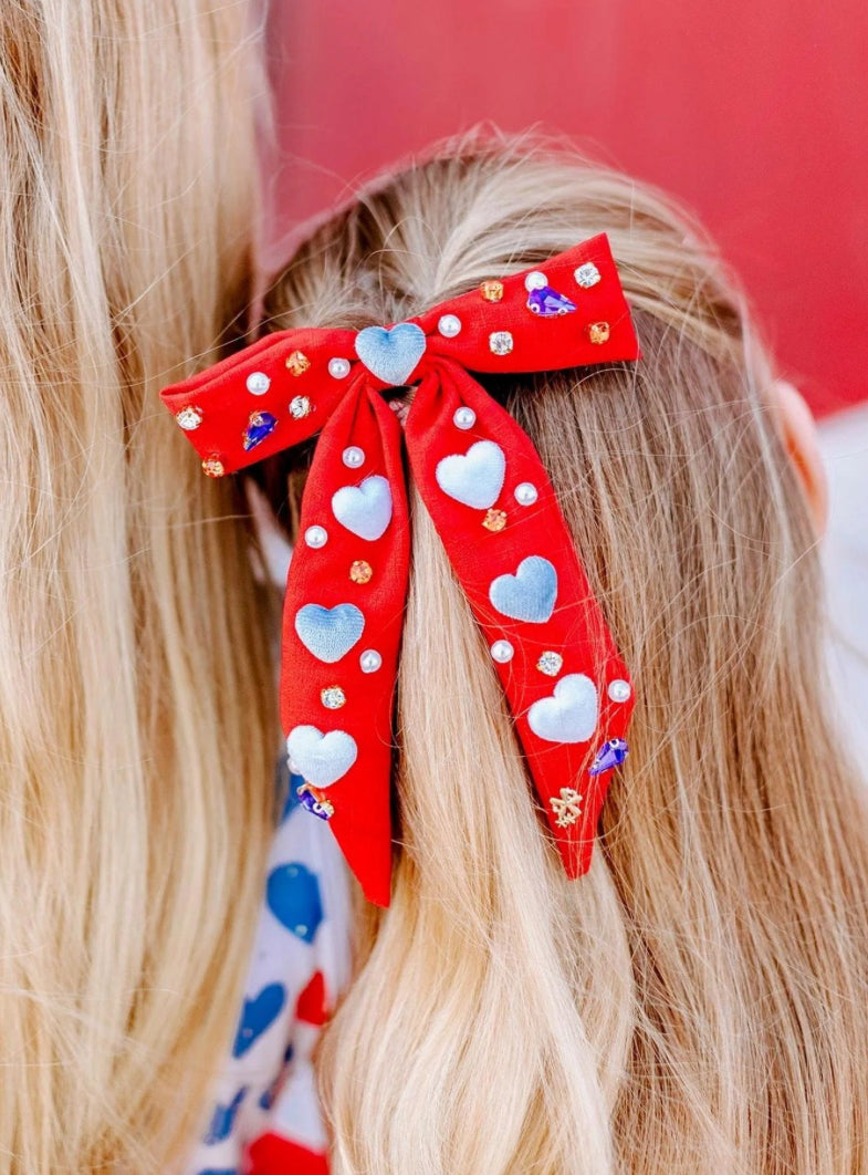 TWD Red, White And Blue Bow