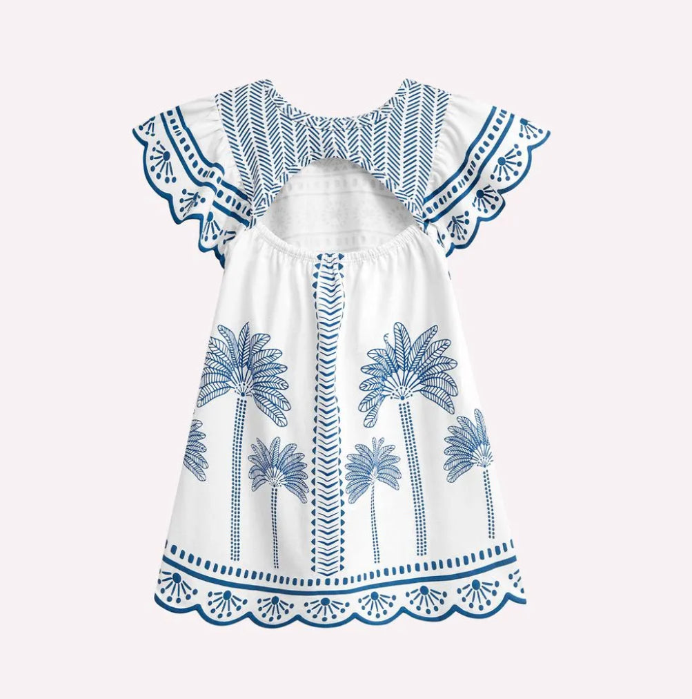 Nanai Vestido Infantil Niña Estampado Palmeras