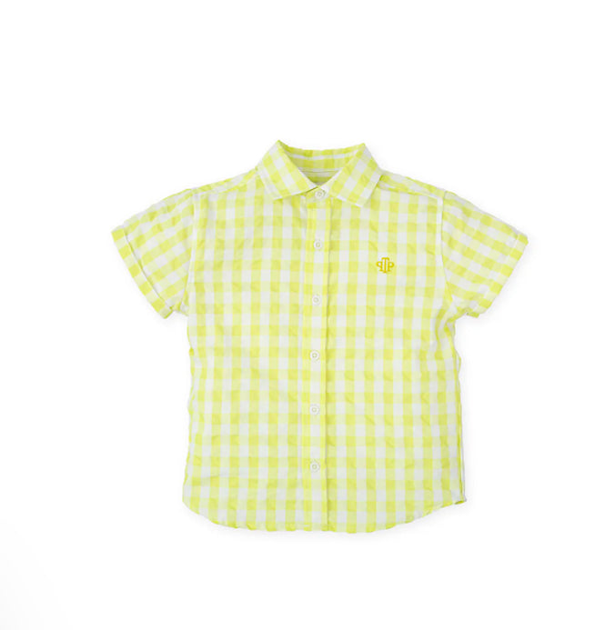 Tutto Piccolo Conjunto Camisa Cuadros Lima Y Bermuda Azul Marino