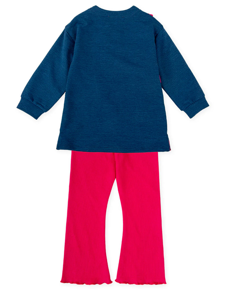 AGATHA RUIZ DE LA PRADA CONJUNTO SUDADERA ÍNDIGO Y LEGGINS FUCSIA