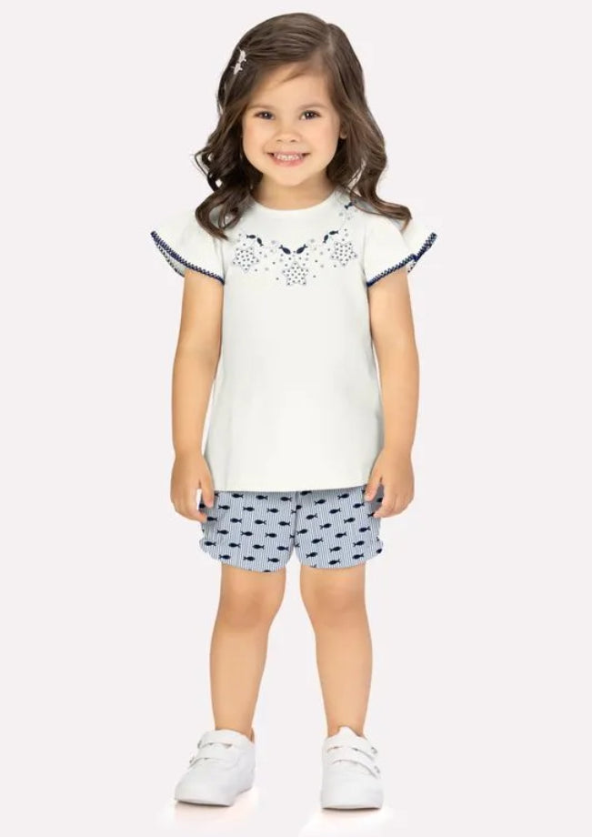 Milon Conjunto Azul Estampado Estrellas Y Peces Niña Ref.2001019-0452