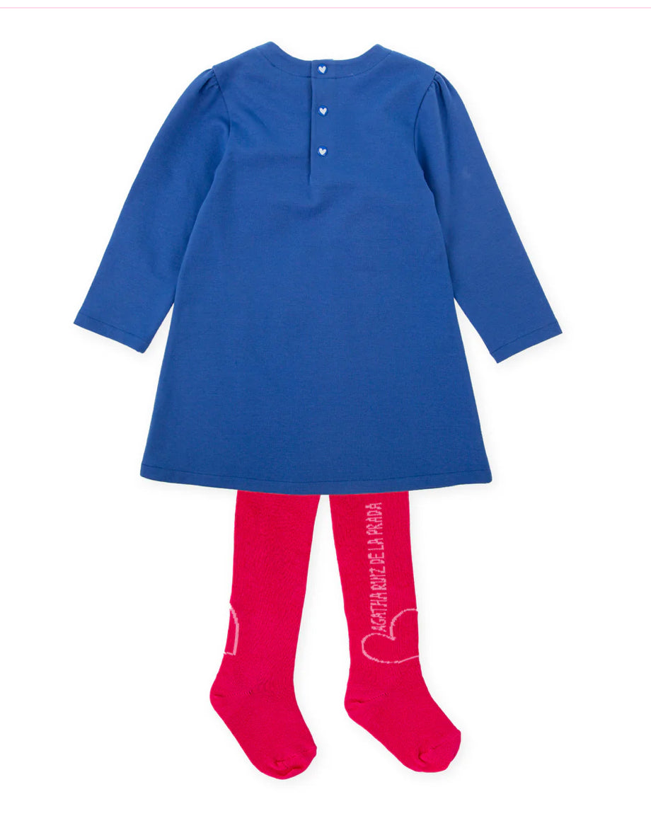 AGATHA RUIZ DE LA PRADA VESTIDO LAZOS AZUL ELECTRICO CON LEOTARDOS