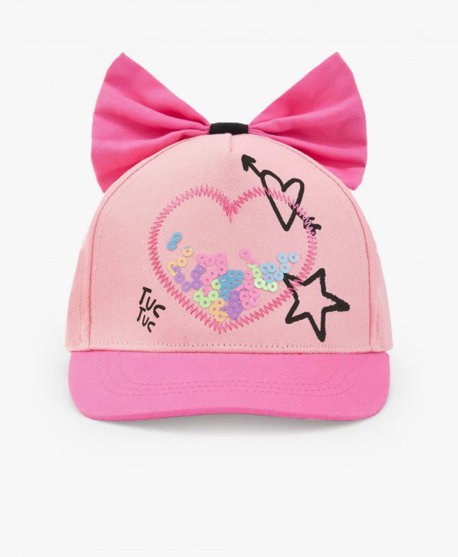TucTuc First Have FunGorra Para Niña En Rosa Con Lentejuelas Y Lazo