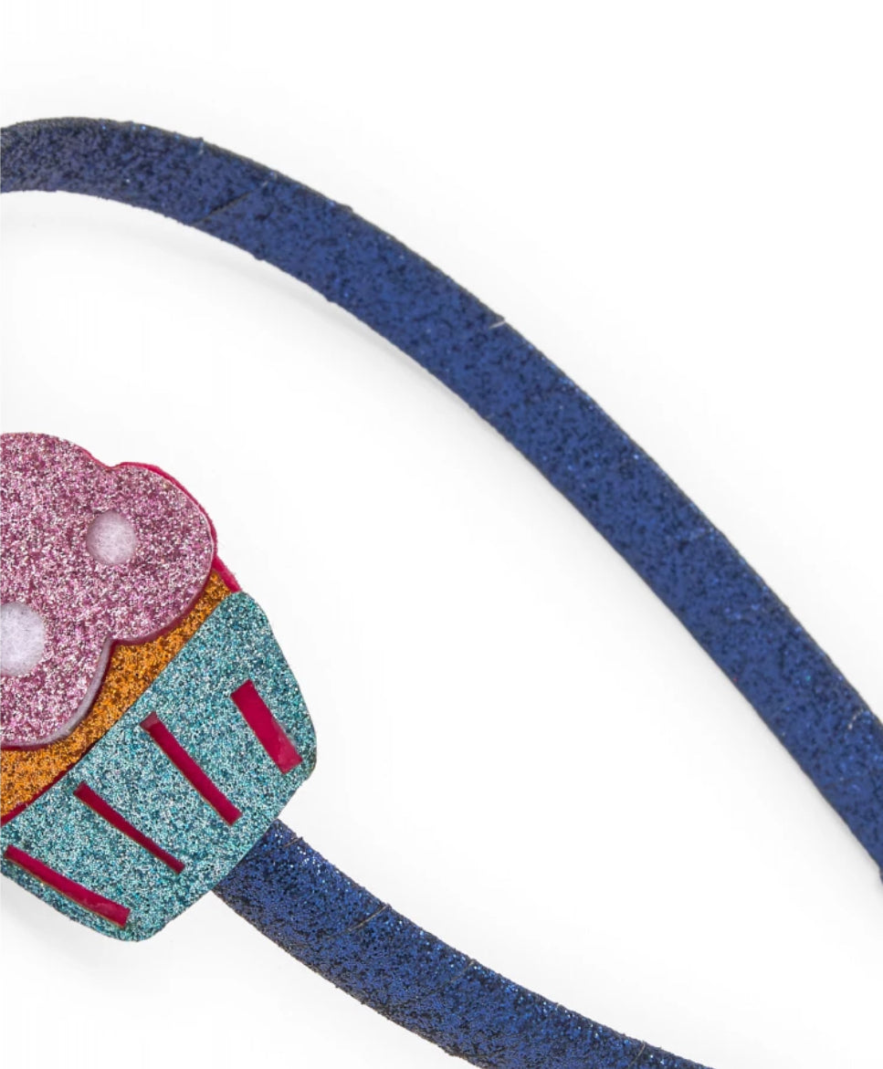TucTuc Diadema Niña Azul con Cupcake Brillante