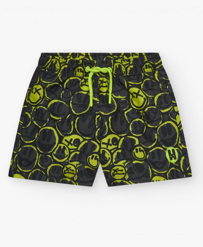 TUC TUC Conjunto Camiseta sin mangas para niño en blanco con mensaje estampado Con Bañador estampado de emoticonos.