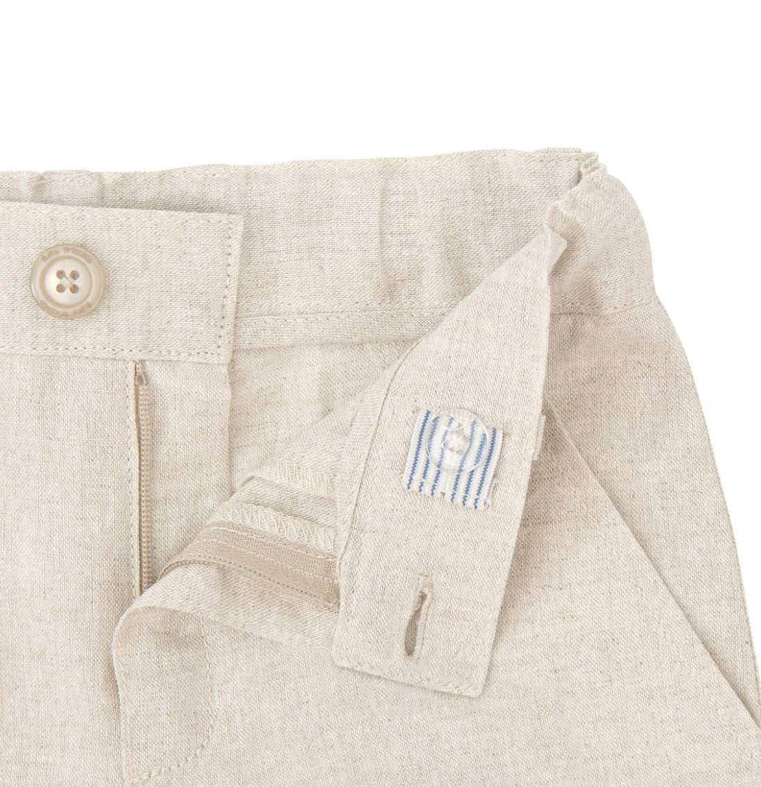 Tutto Piccolo Conjunto Camisa Manga Larga Pliegues Y Bermuda Lino Arena