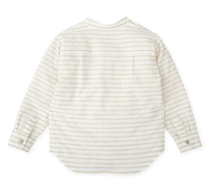 Tutto Piccolo Camisa Lino Rayas Blanco Químico
