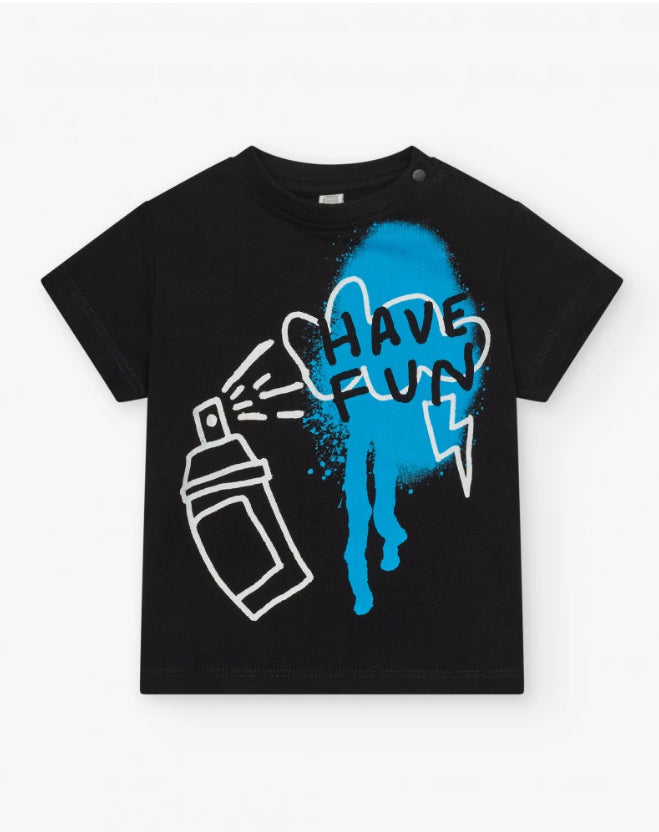 TucTuc First Have Fun Camiseta Para Niño En Negro Con Frase “Have Fun”