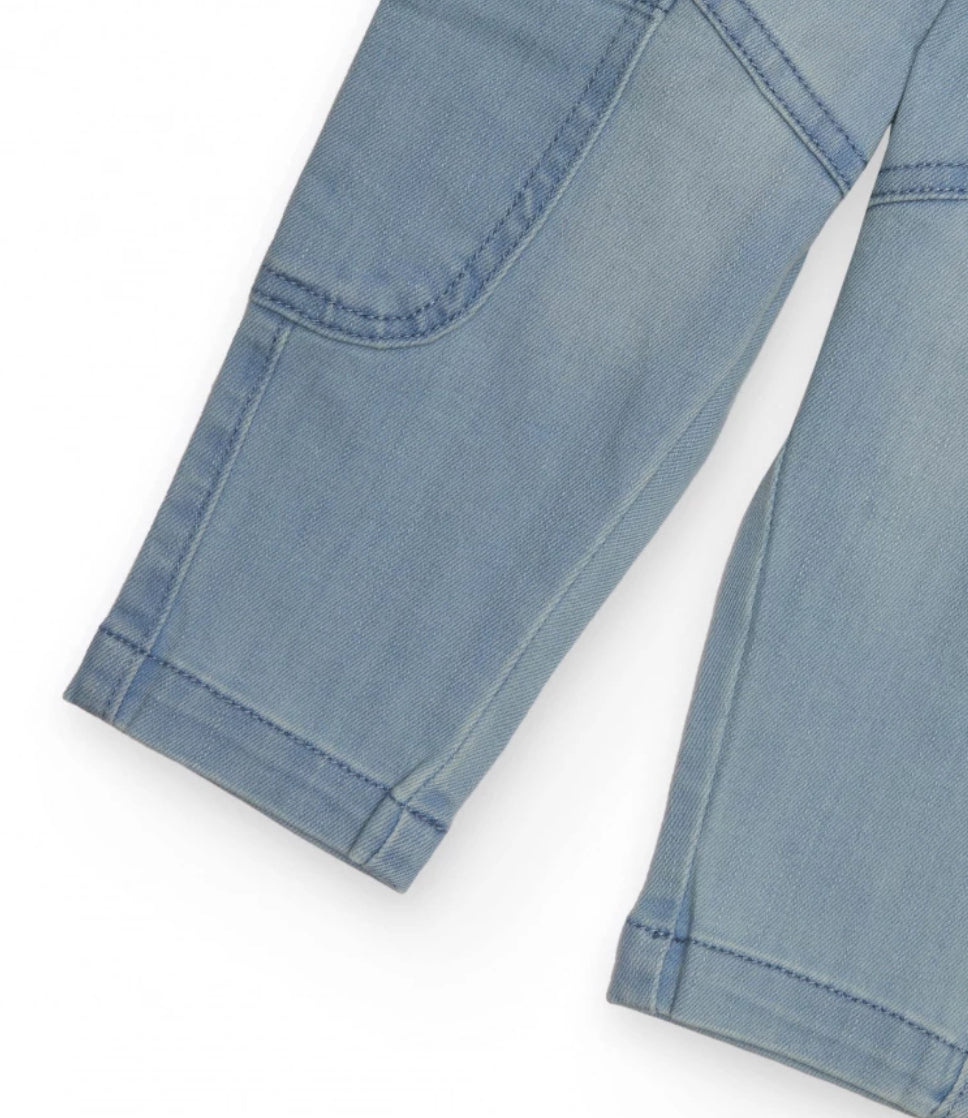 TucTuc Conjunto Niño Camisa Manga Larga Estampado Espacial Y Pantalón Denim Bordado Cohete