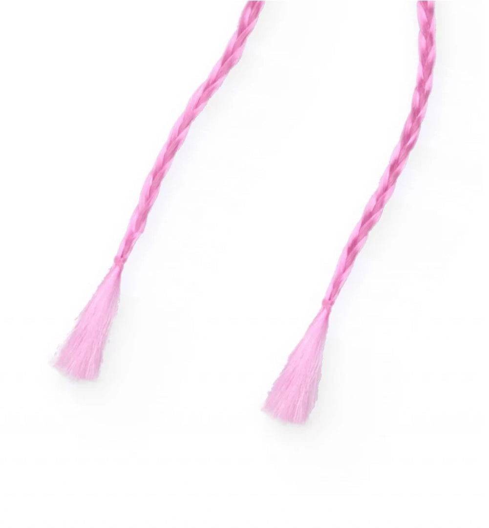 TucTuc Pinzas Niñas con trenza rosa y corona en glitter multicolor