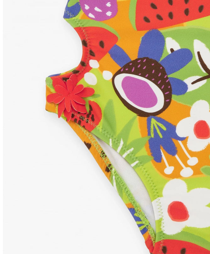 TucTuc Vacay Feelings Trikini Para Niña Con Estampado De Frutas Y Volantes