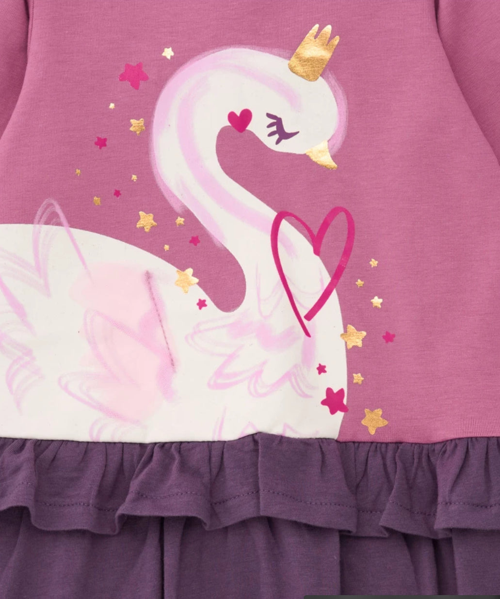 TucTuc Vestido de punto Niña Rosa Falda Morada Estampado Cisne