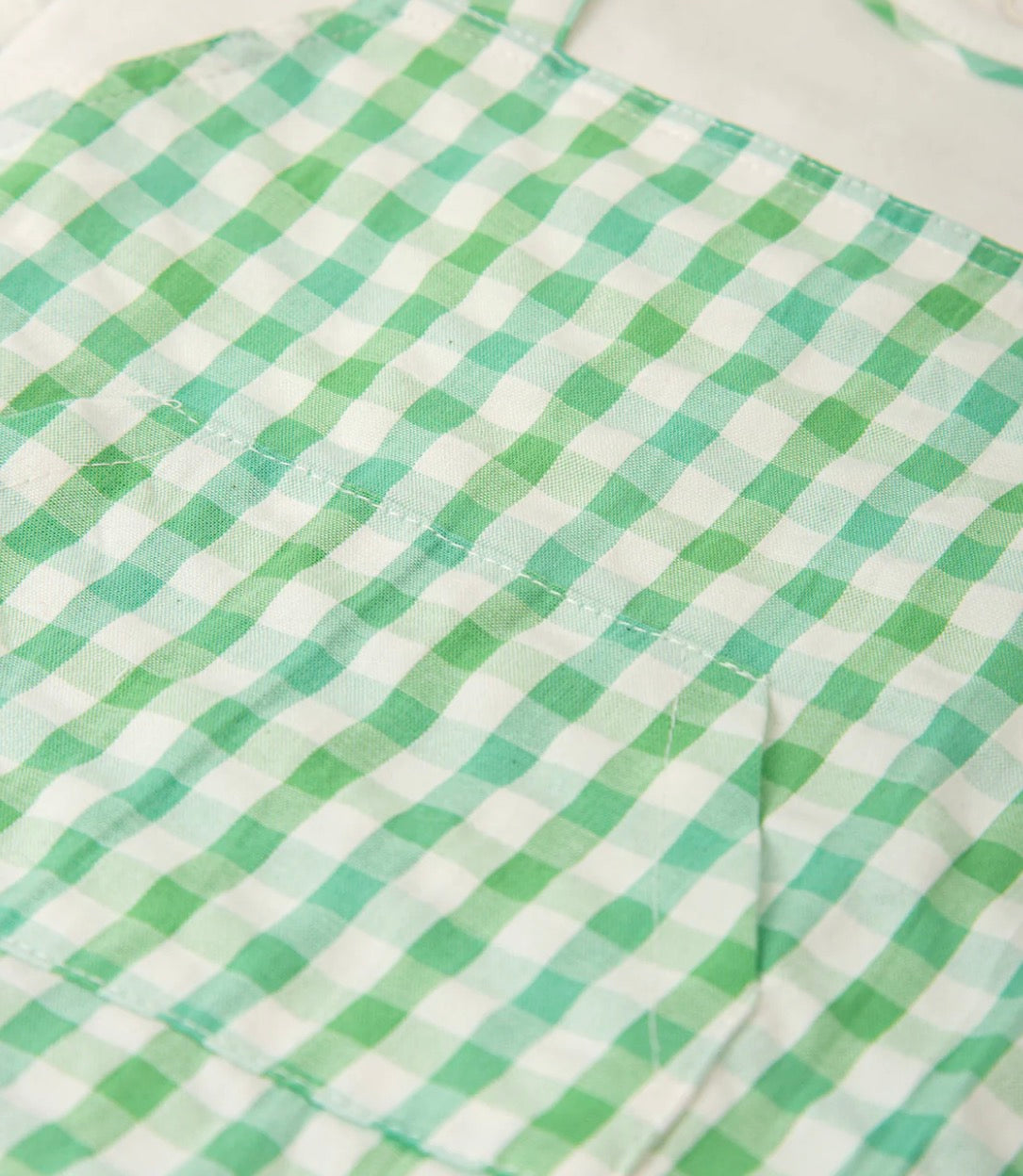 Tutto Piccolo Pelele Corto Simulado Vichy Verde