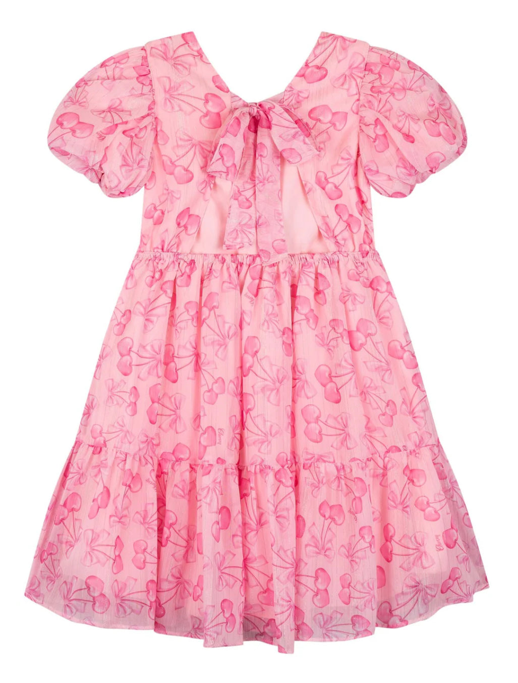 Kukiê Vestido Infantil Chifon Brilloso Rosa