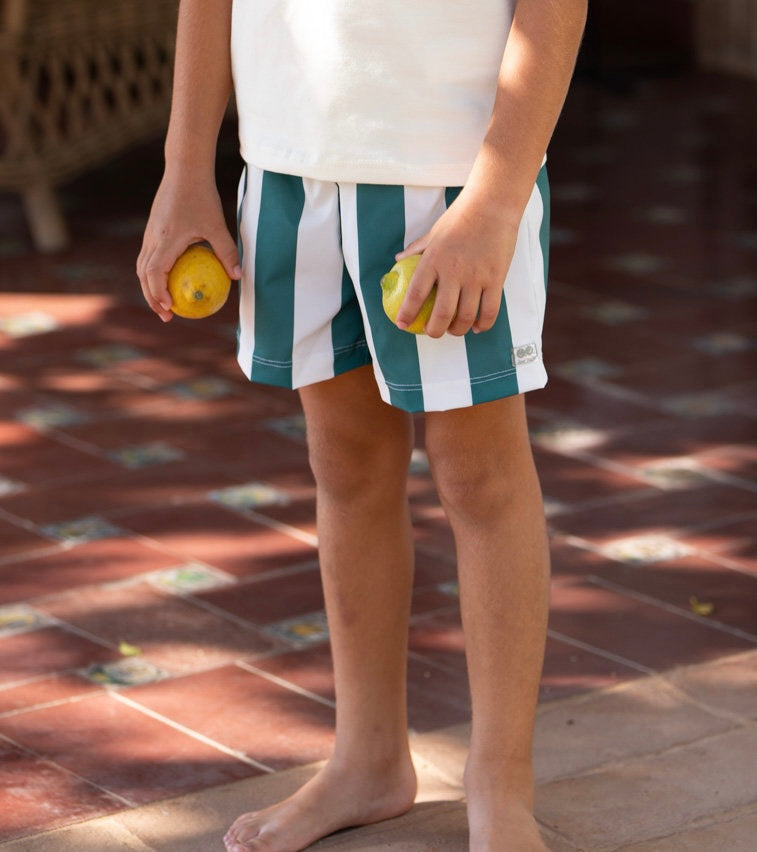 José Varón Traje De Baño Bermudas Rayas Niño