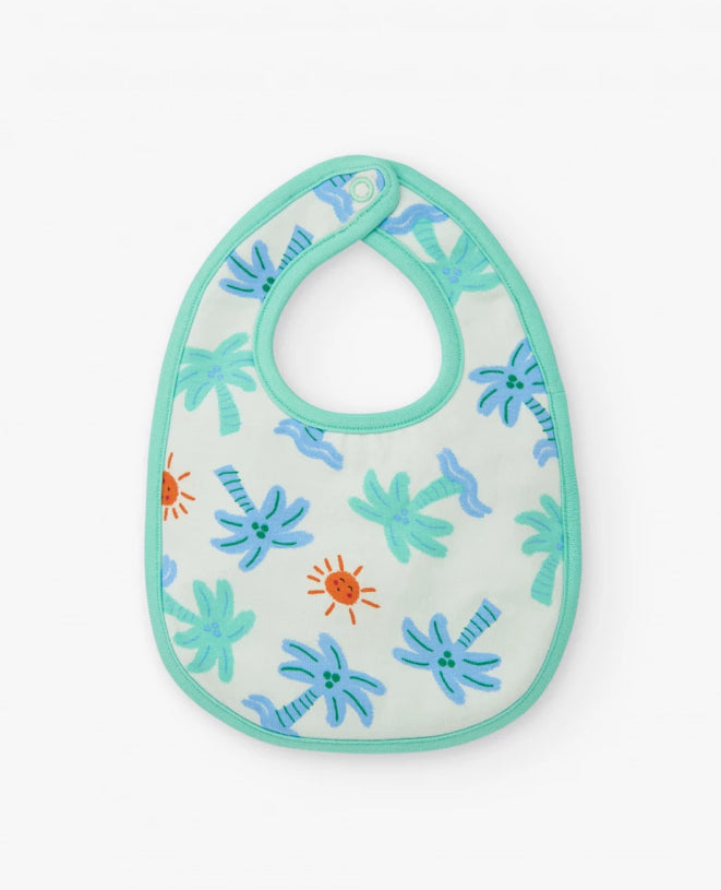 TucTuc Tropical Summer Pack De Dos Baberos Para Niño, Uno verde Con Elefante Y Otro Con Palmeras Y Soles
