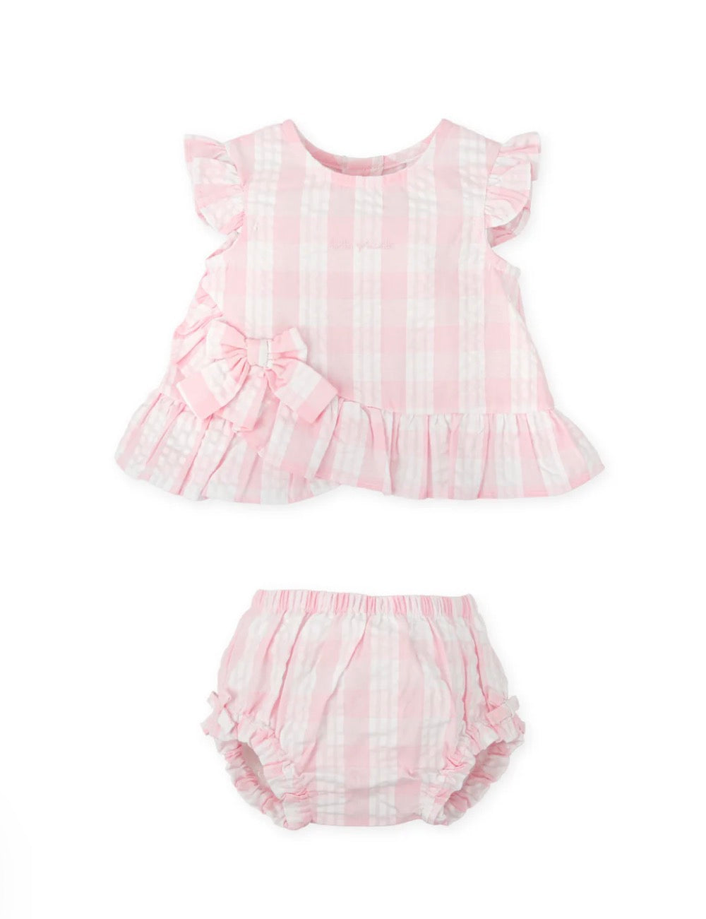 Tutto Piccolo Conjunto Top Y Braguitas Cuadros Rosa