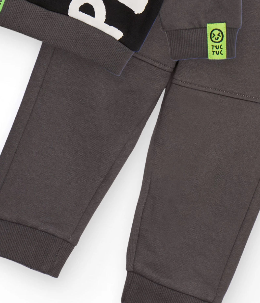 TucTuc Conjunto Sudadera Niño Gris Estampado Gráfico