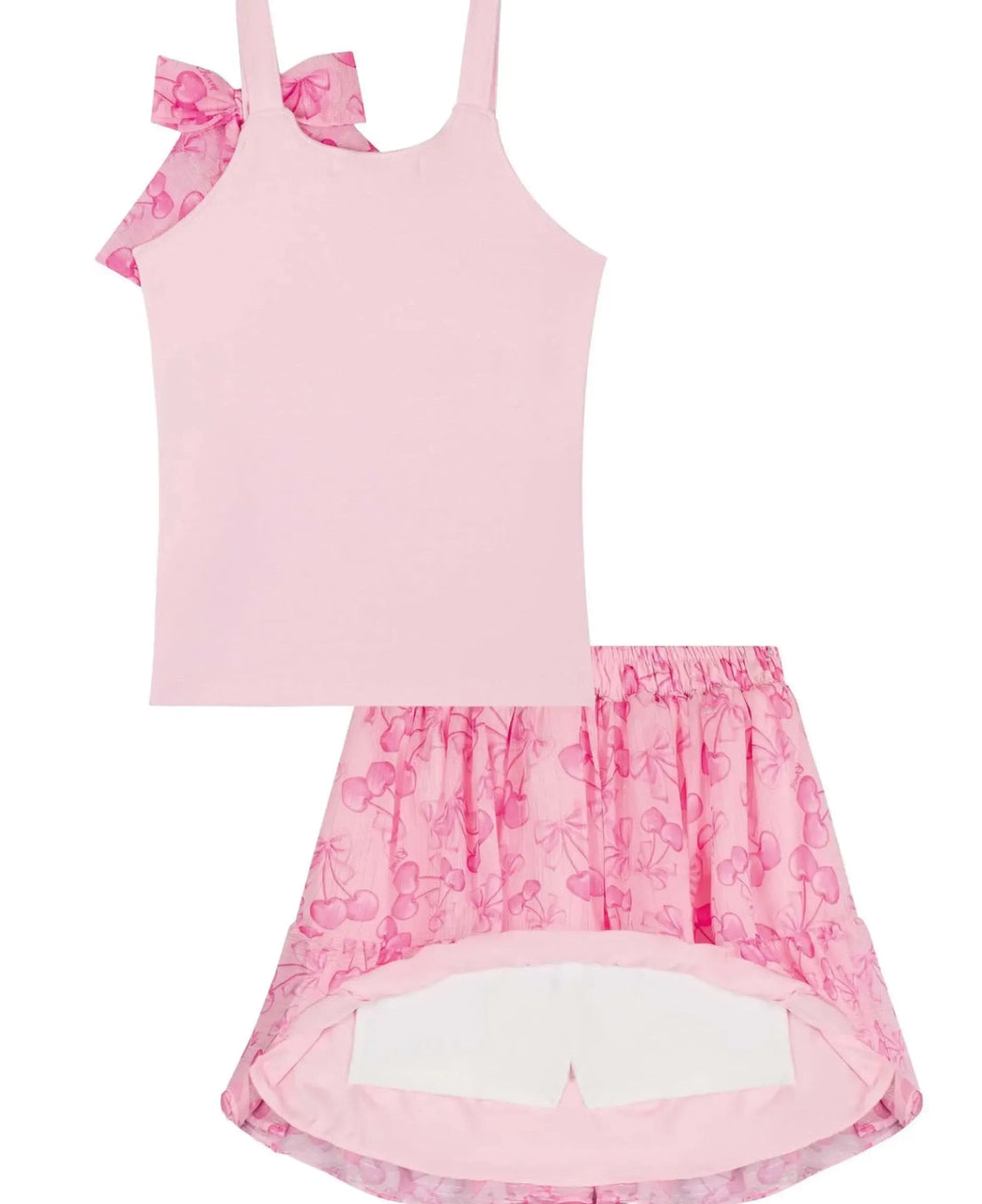Kukiê Conjunto Blusa Algodón Falda Chifon Brilloso