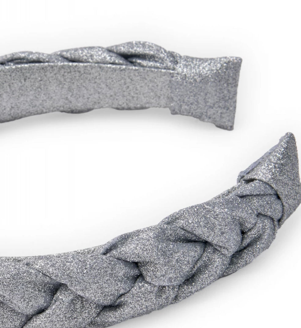 TucTuc Diadema Niña Plata Con Trenza Glitter