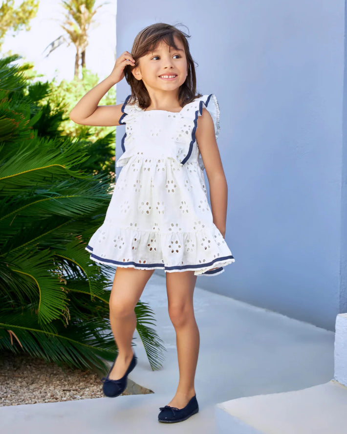 Tutto Piccolo Vestido Lino Blanco Óptico