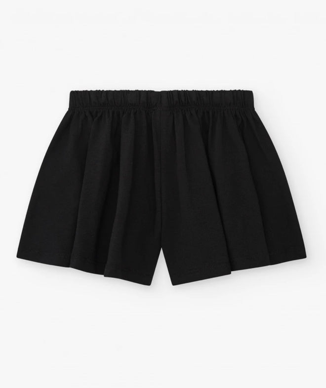 TucTuc Short Para Niña En Negro Con Lazo Rosa Y Bordado De Arcoiris