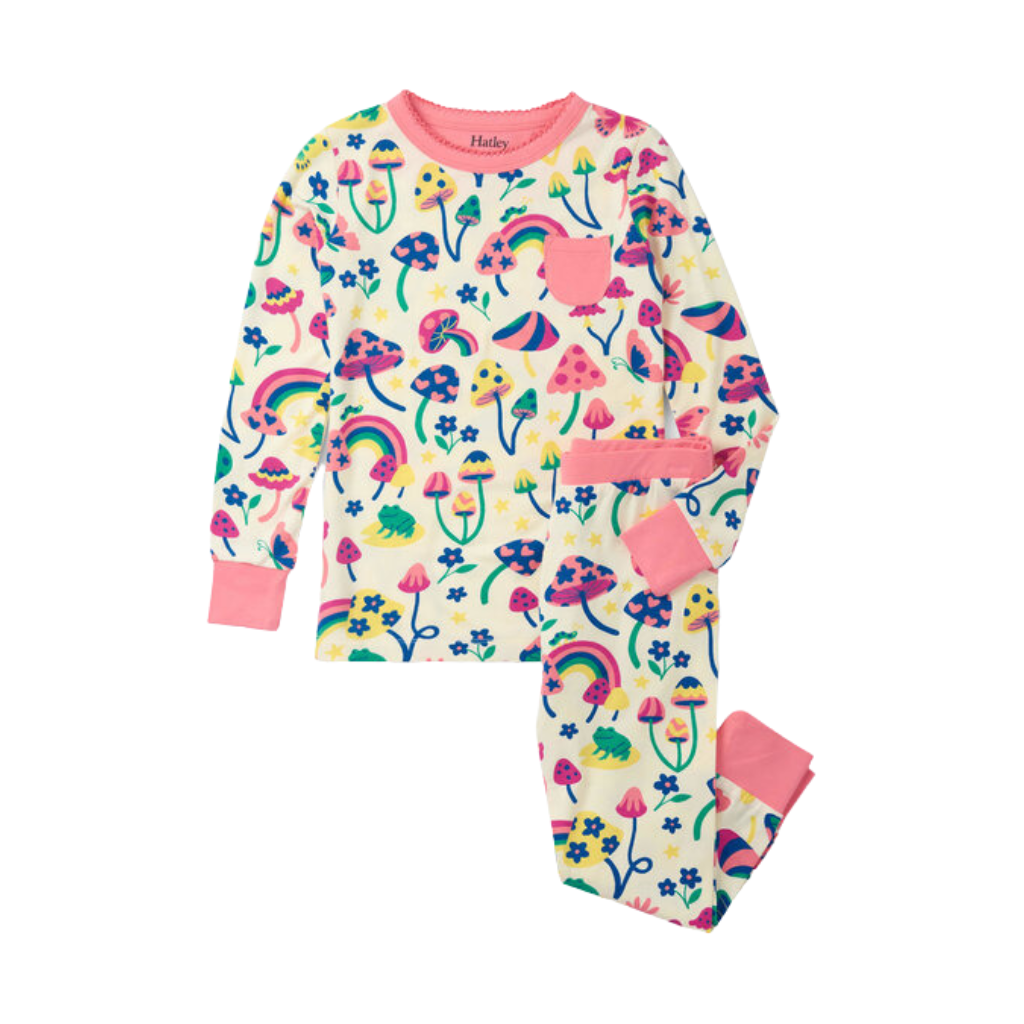 Hatley Groovy Mushroom Bamboo Kids Pajama Set