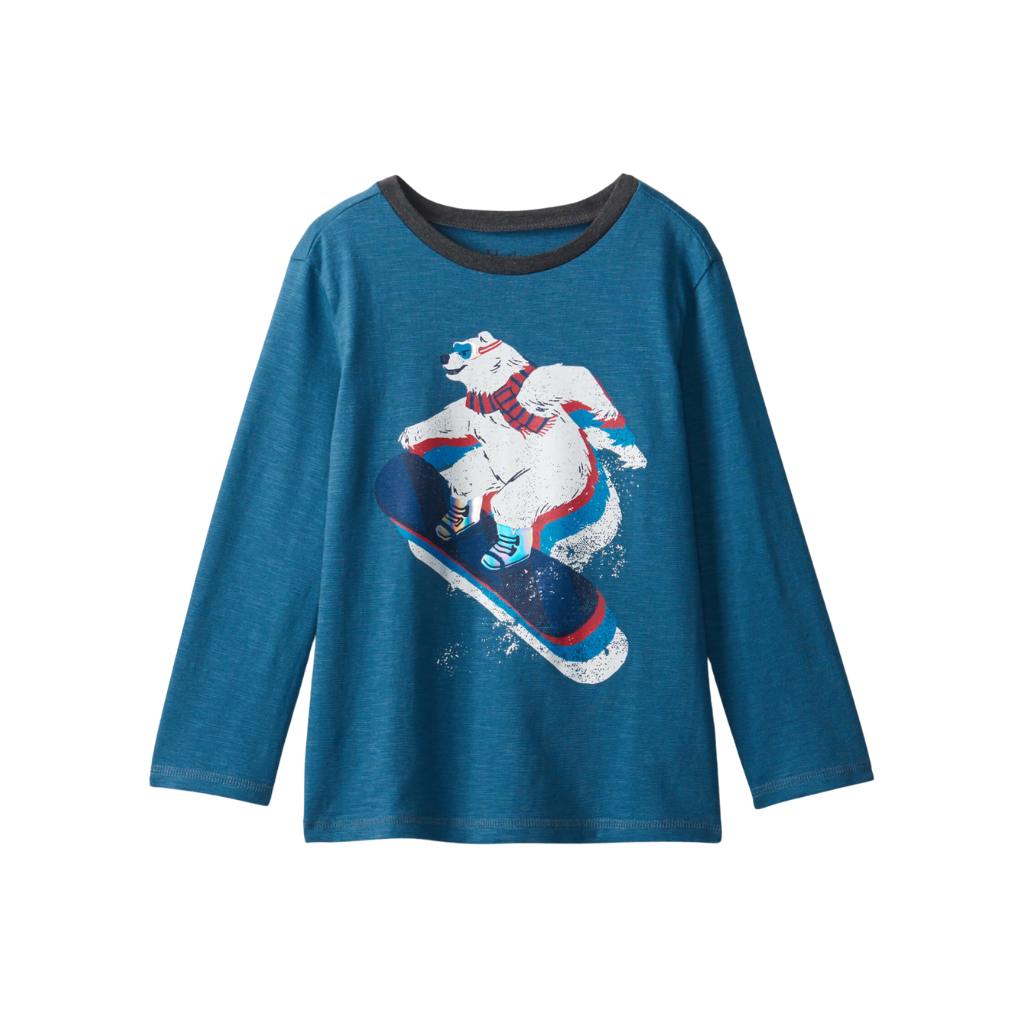 Hatley Snowboarding Polar Bear Long Sleeve T-Shirt