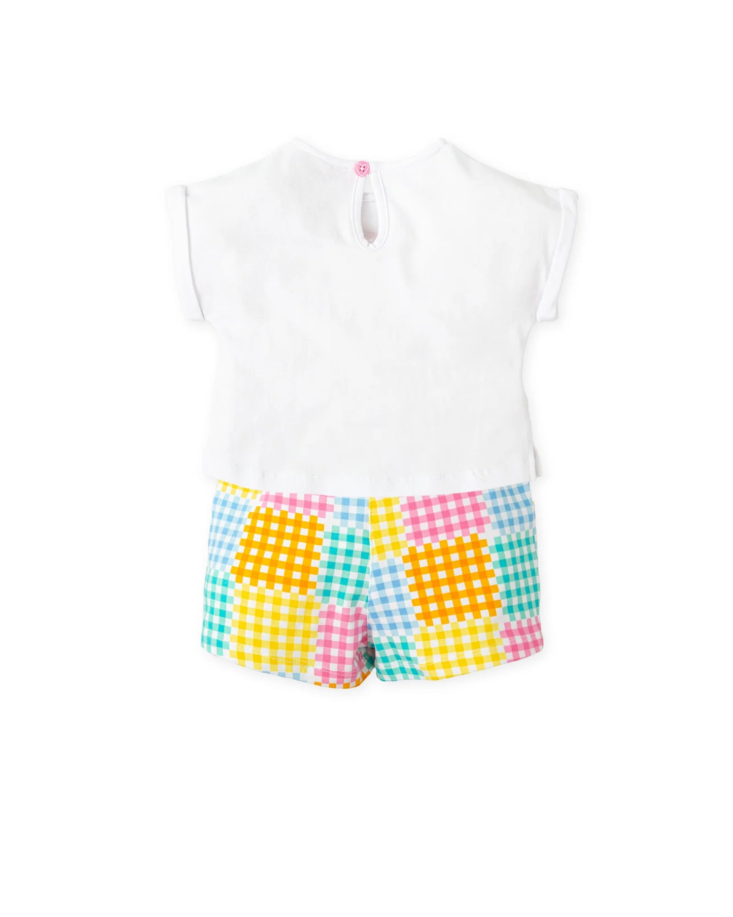 AGATHA RUIZ DE LA PRADA BABY CAMISETA Y PANTALON SHORT VICHY MULTICOLOR NIÑA