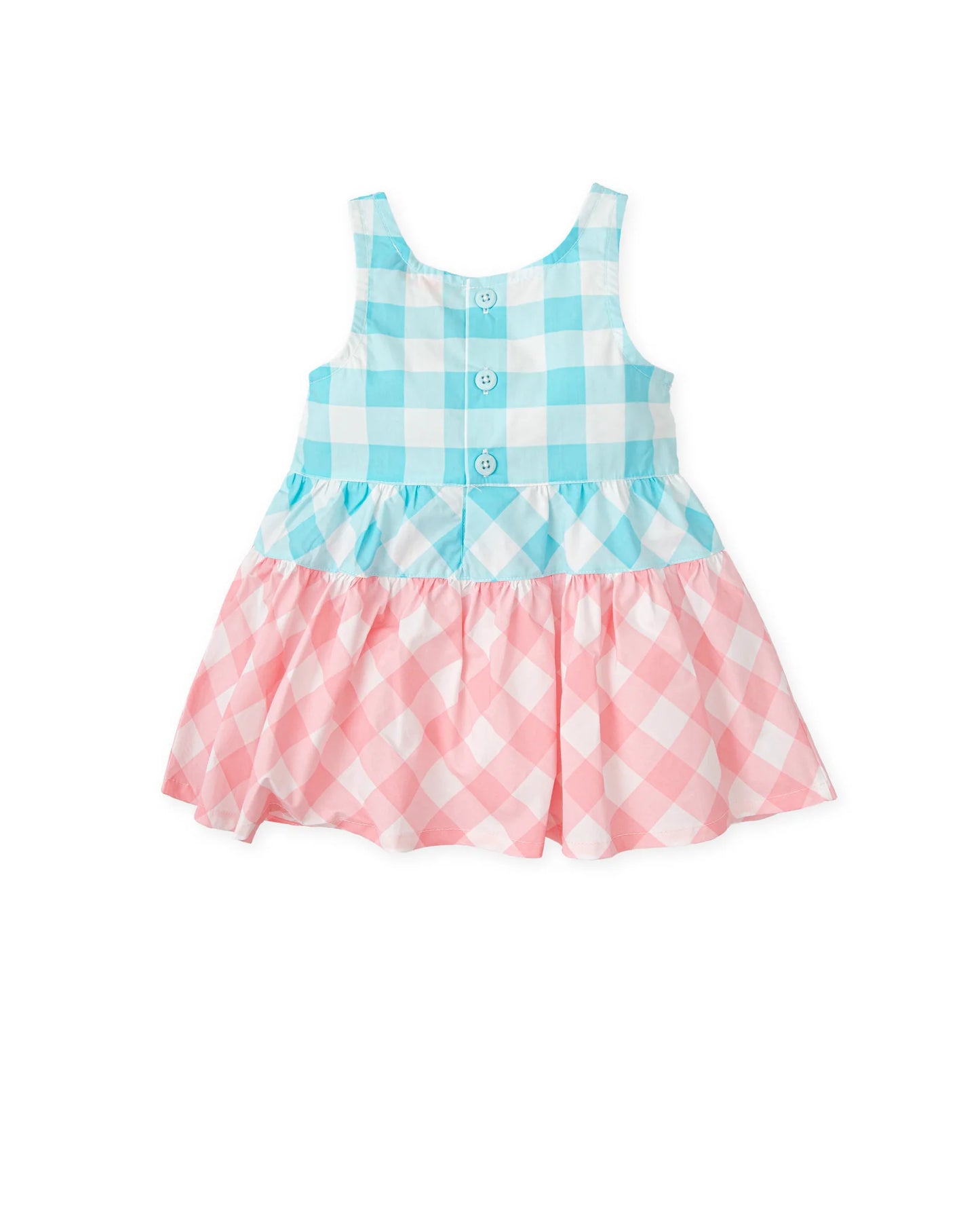AGATHA RUIZ DE LA PRADA BABY VESTIDO CUADROS ROSA Y TURQUESA NIÑA