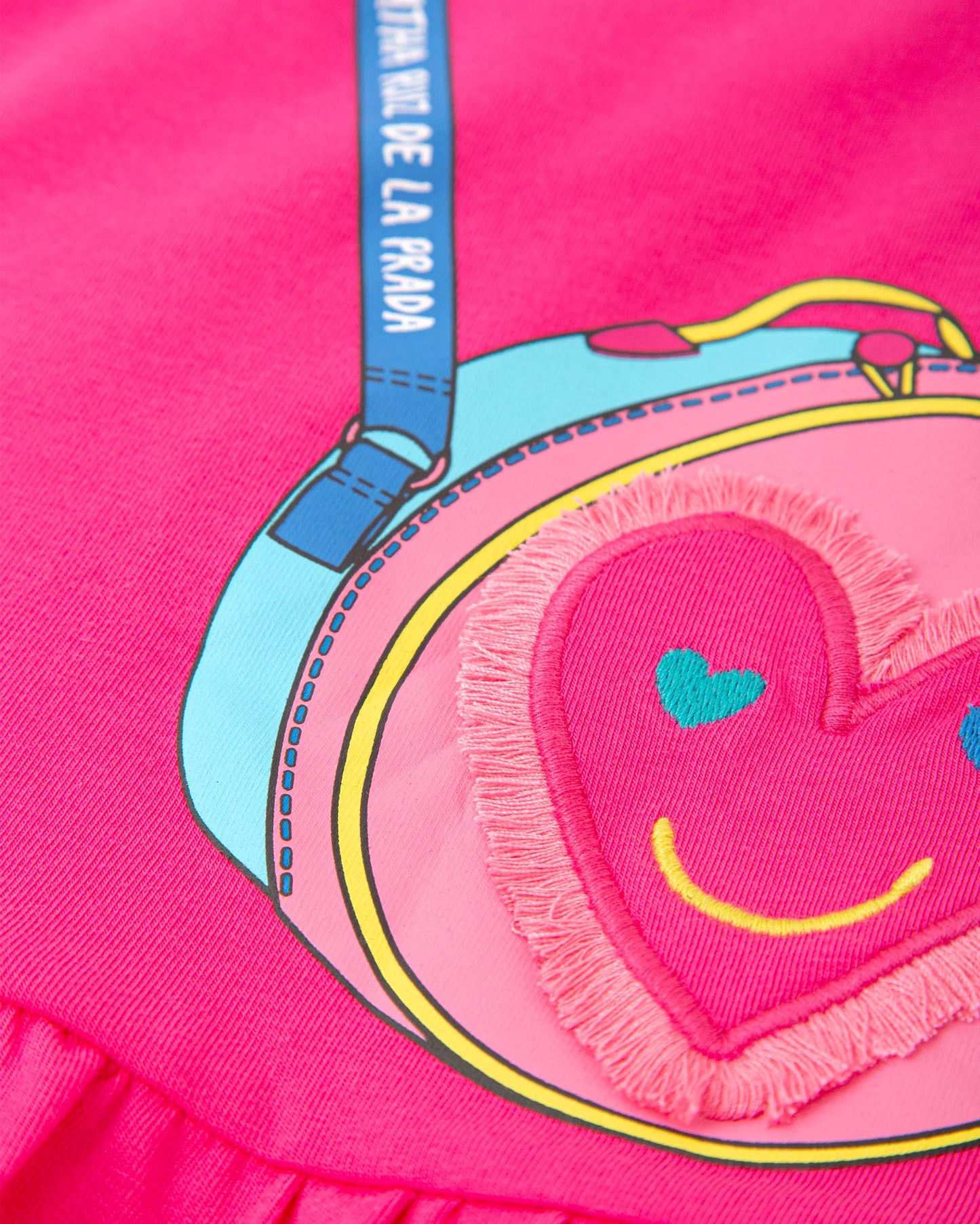 AGATHA RUIZ DE LA PRADA BABY VESTIDO FUCSIA DETALLE BOLSO NIÑA