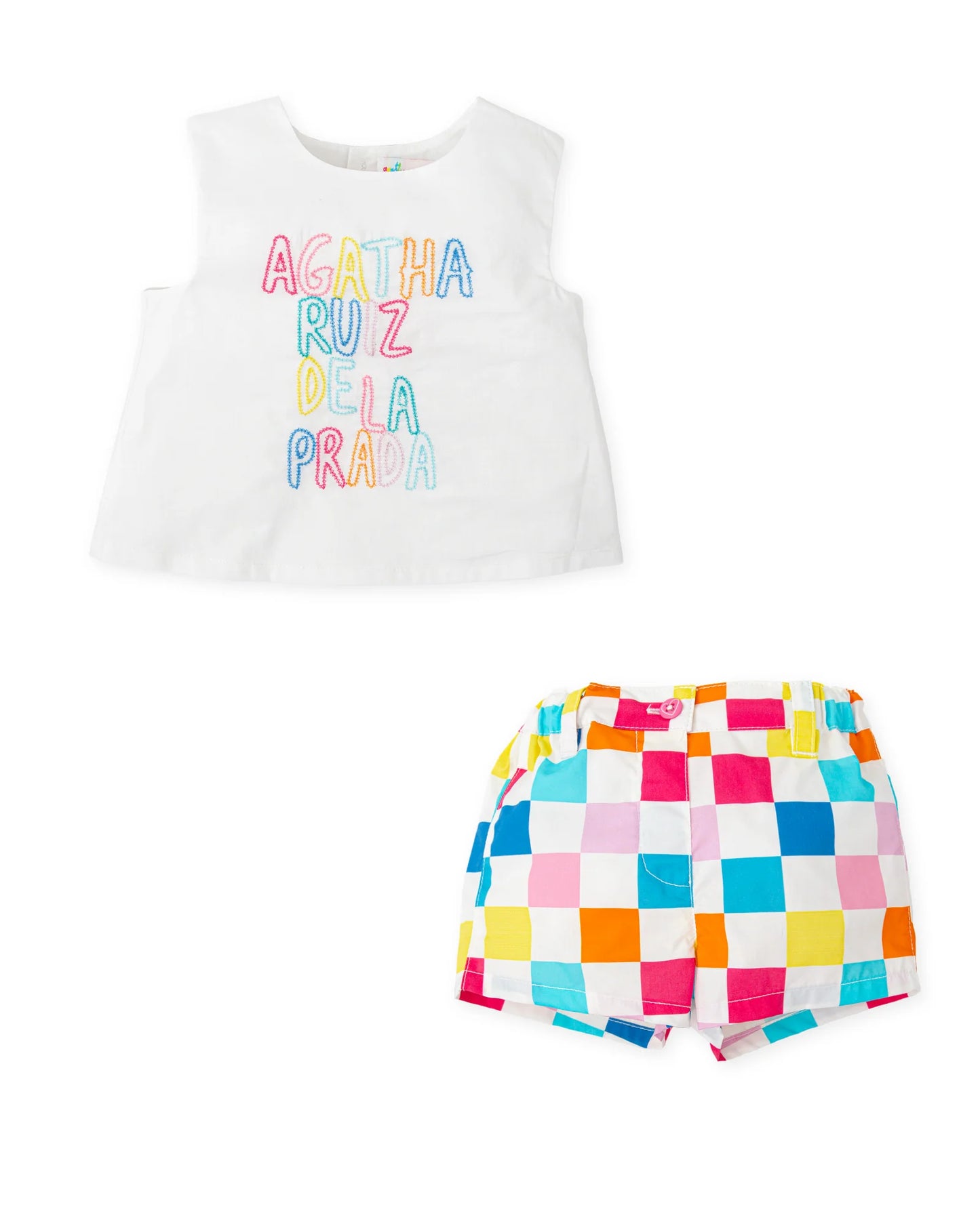 AGATHA RUIZ DE LA PRADA BABY Top Con Short Blanco Óptico