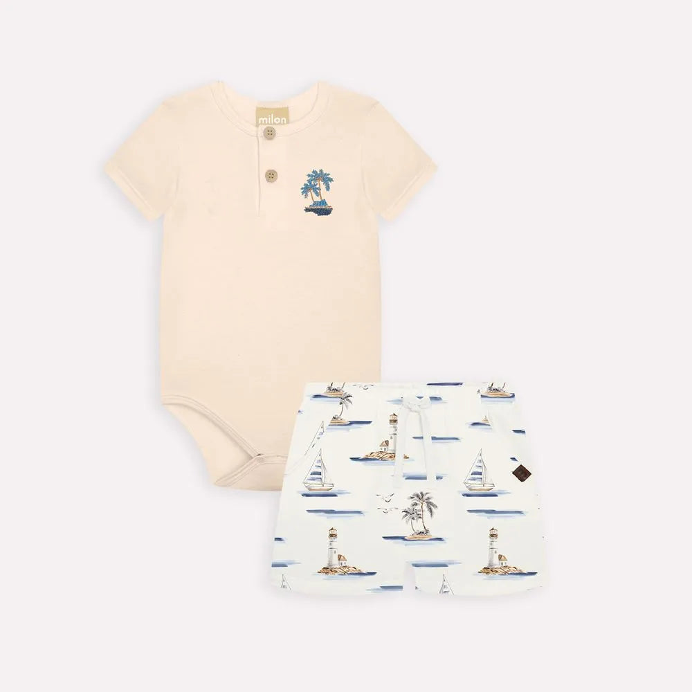 Milon Conjunto Bebé Niño Bordado Velero