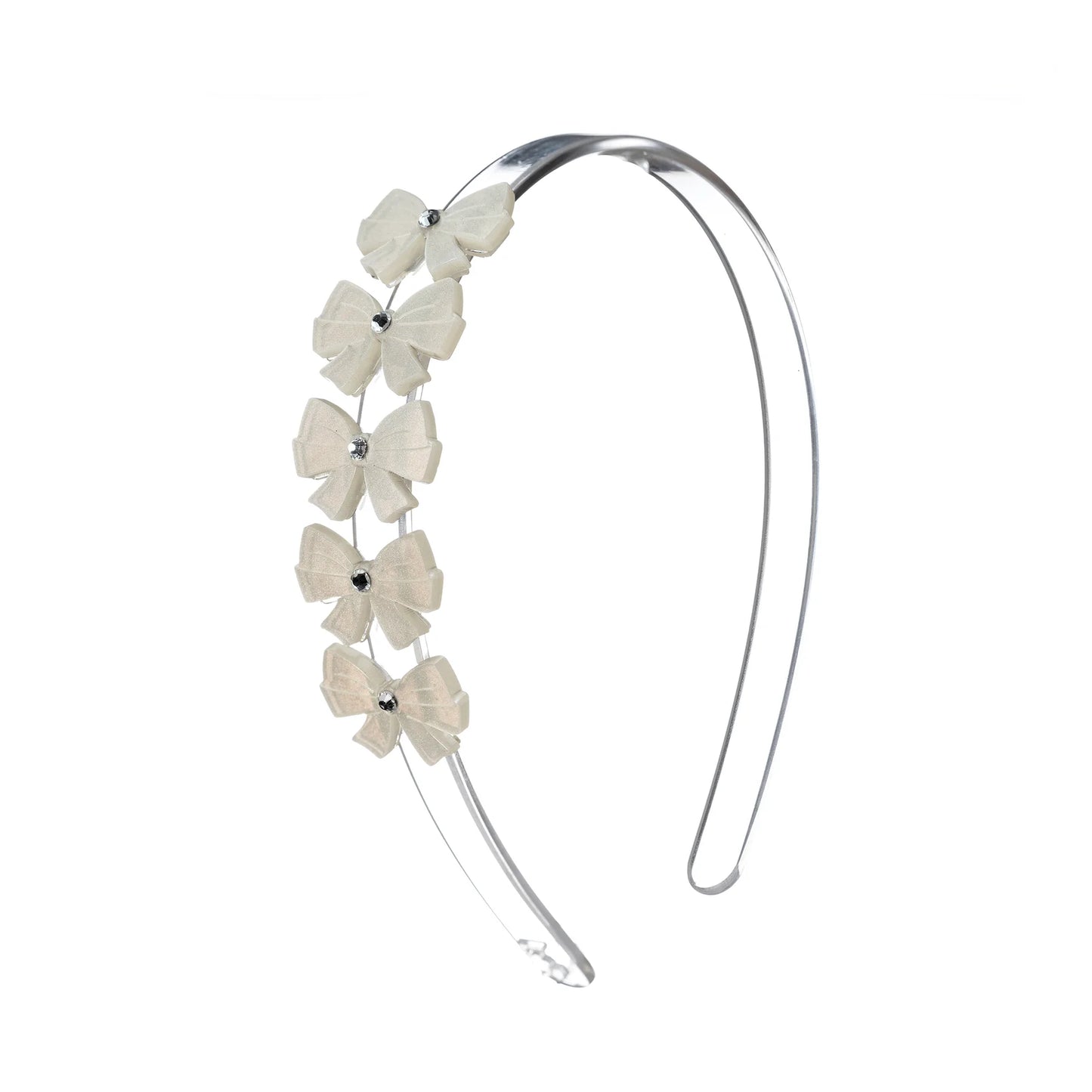 Lilies & Roses Bows Satin White Headband