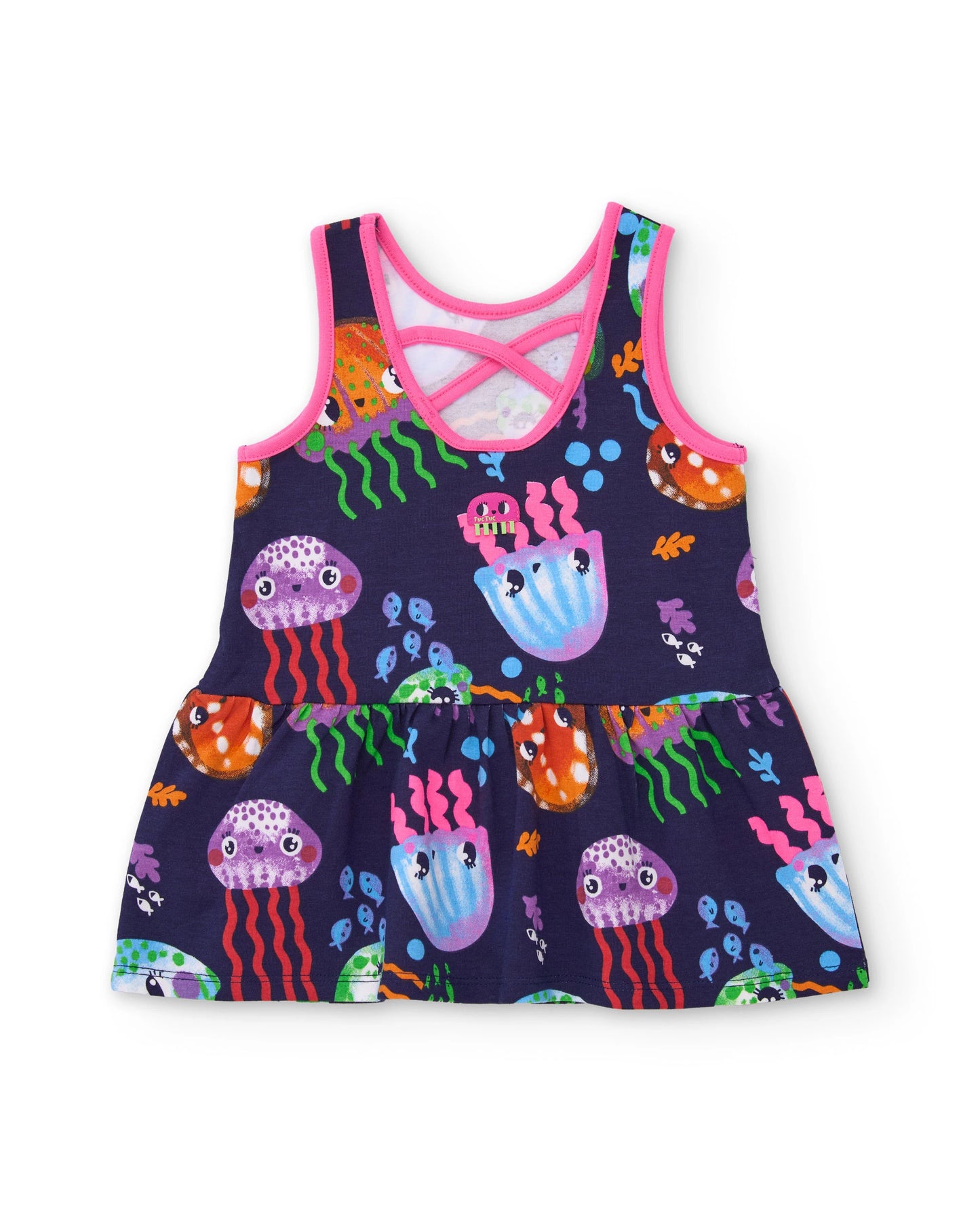 TucTuc Vestido de niña Estampado Marino De Medusa