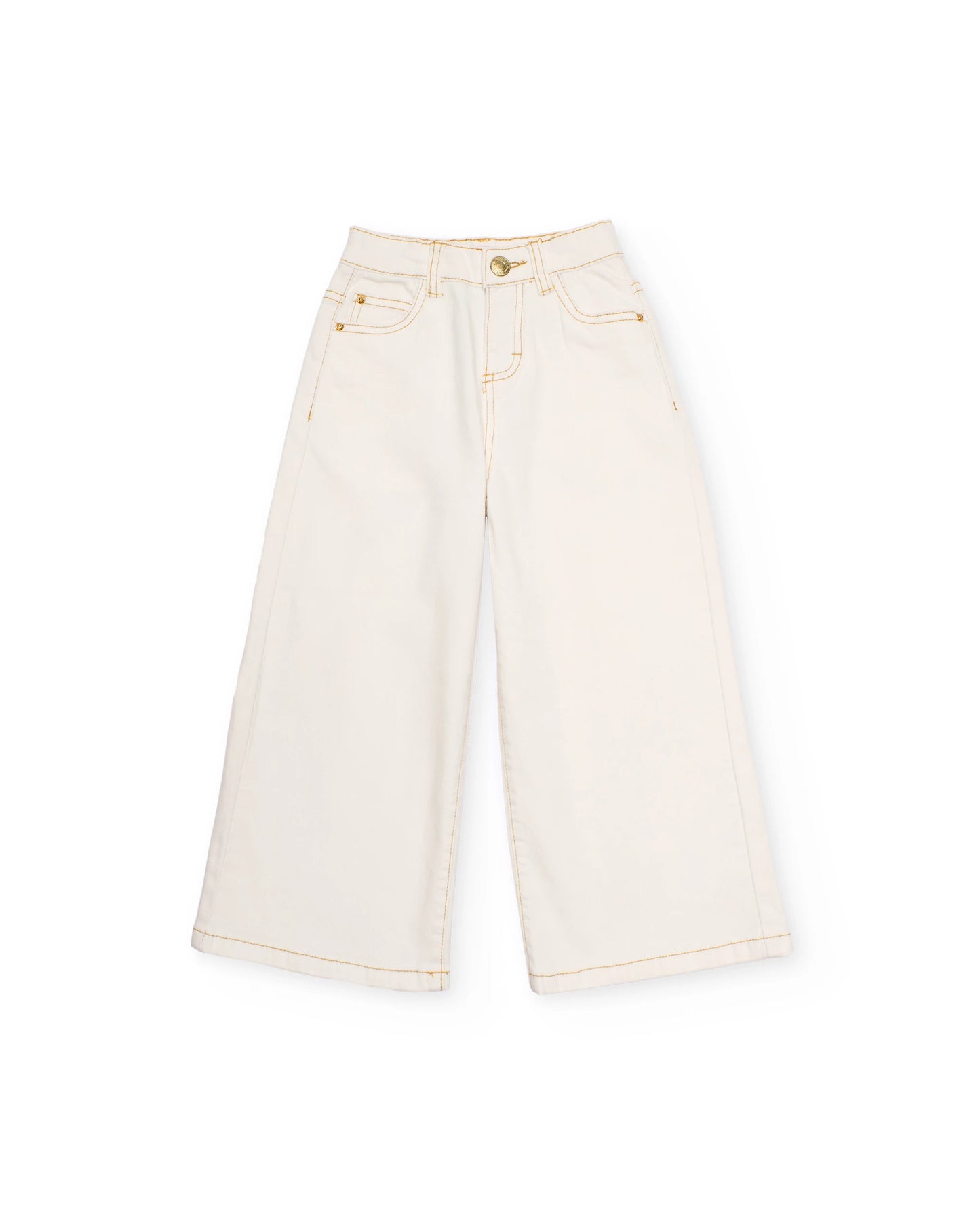 TucTuc NK Top de niña de punto con tejido canalé Pantalones plana con pernera ancha