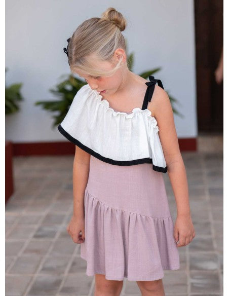 José Varón Vestido Niña Liso con Volante