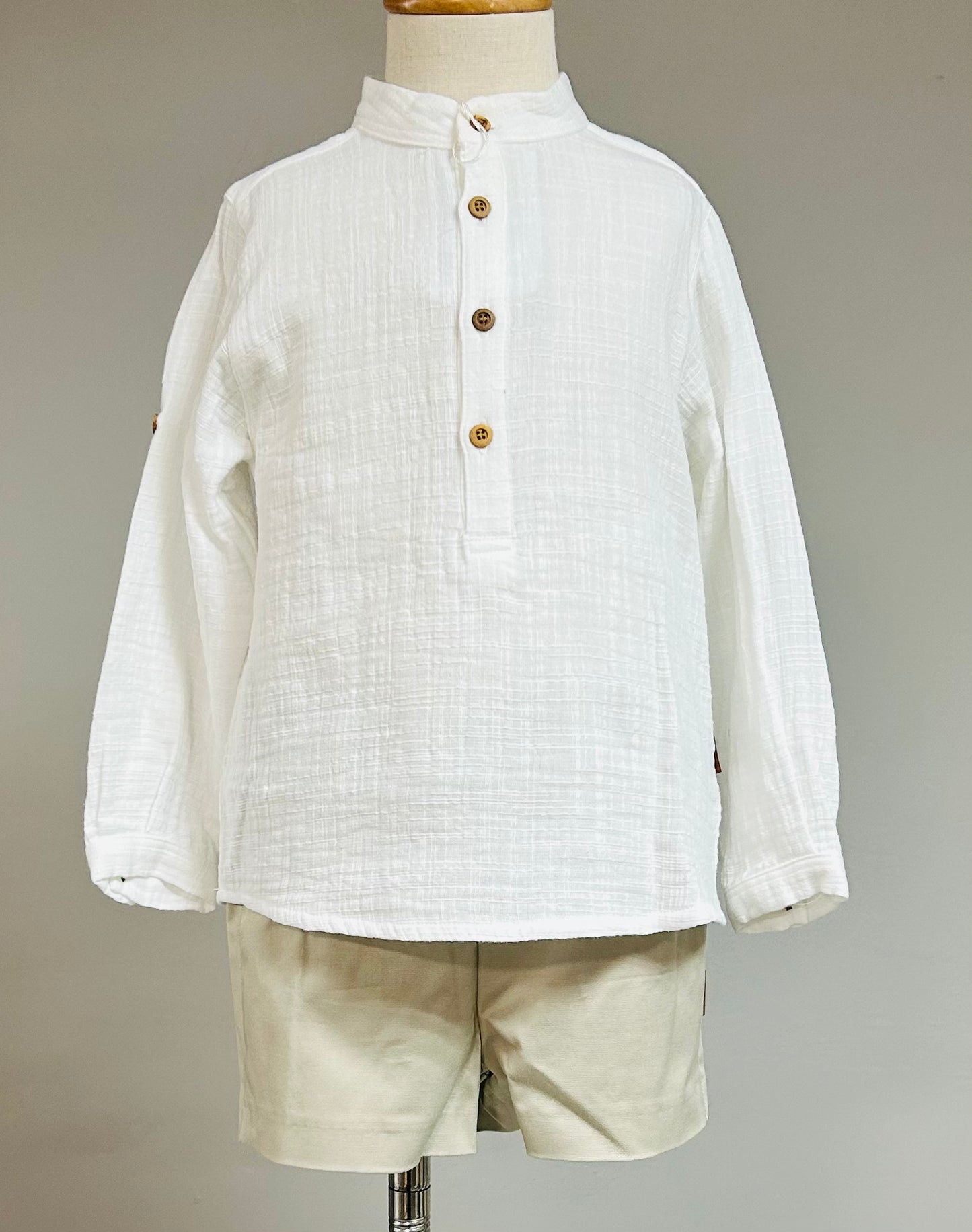 Cocote Conjunto Camisa Lino Y Corto Sarga Niño