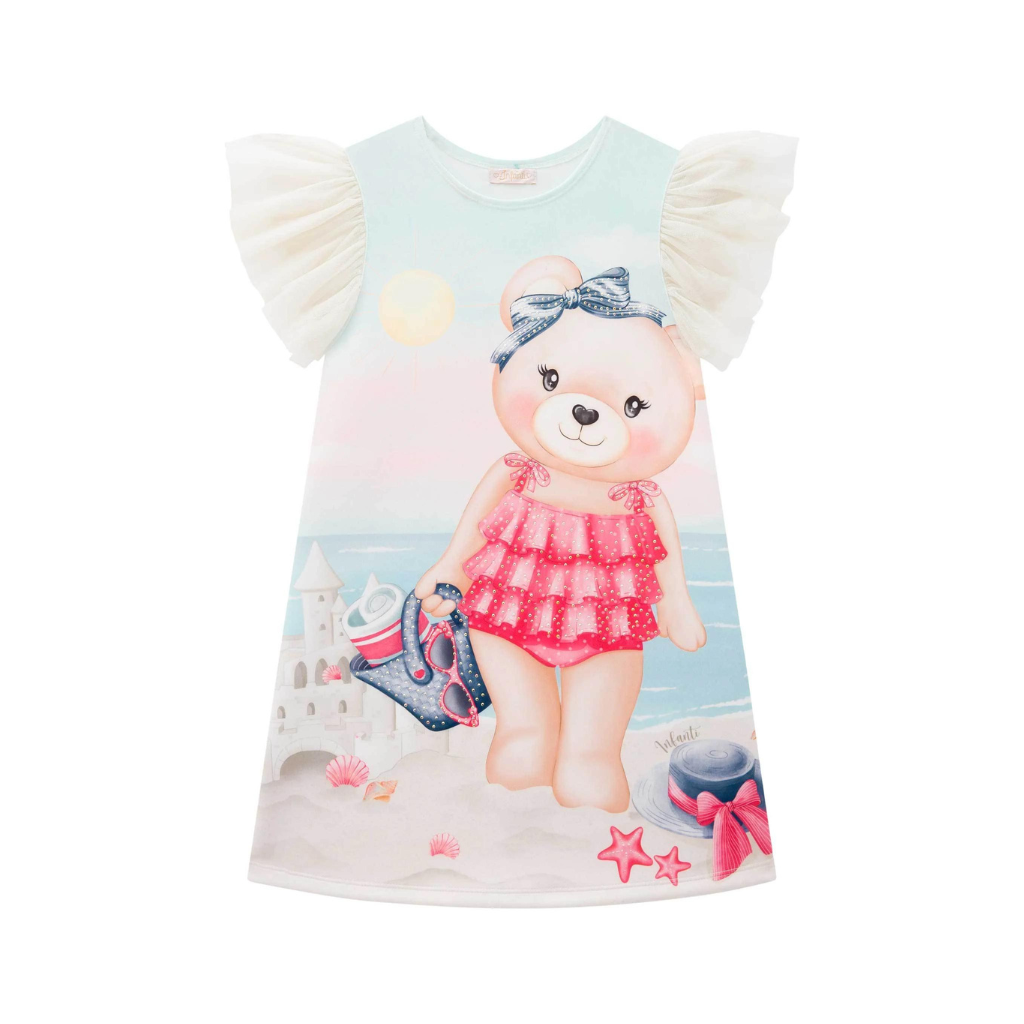 Infanti Ruffled Sleeves Fly Tech Dress