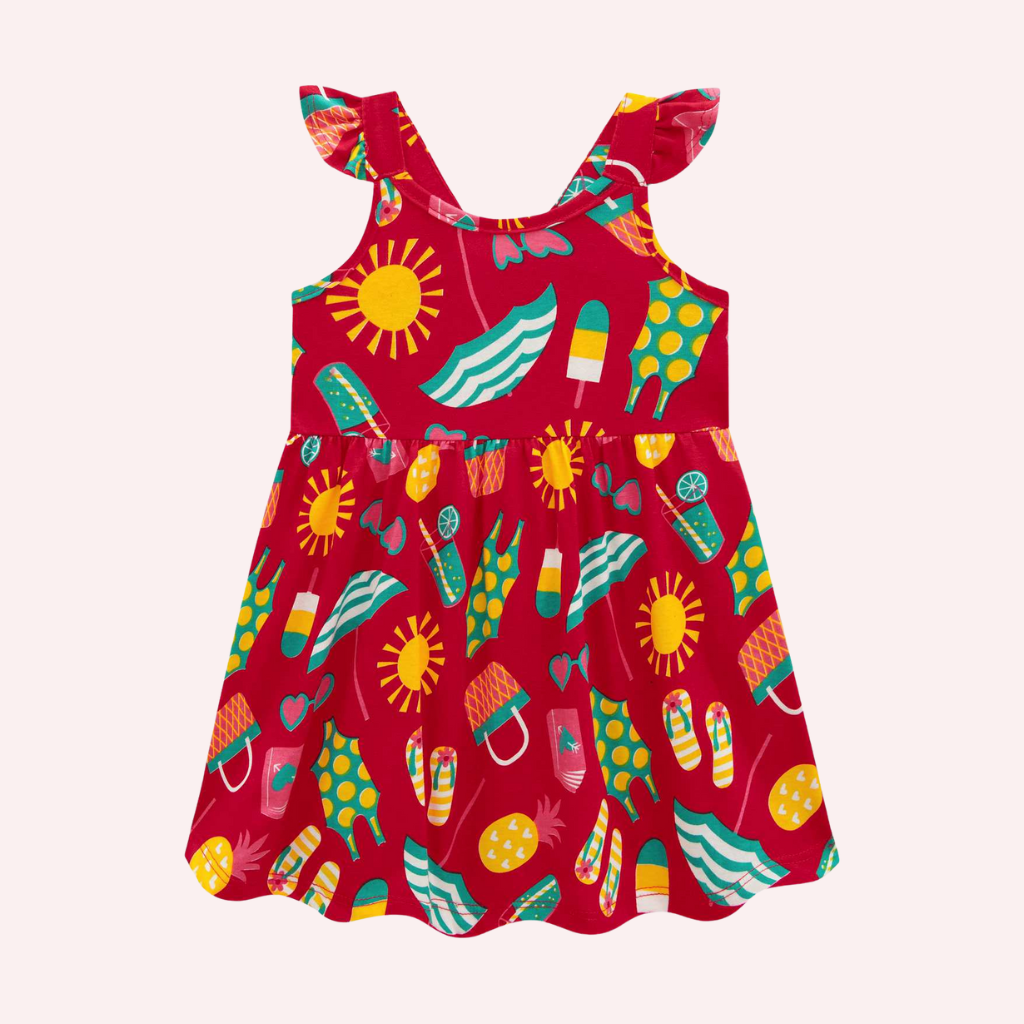 Kyly Beach Day Red Dress CHAVALINES KIDS BOUTIQUE Kyly Beach Day Red Dress CHAVALINES KIDS BOUTIQUE