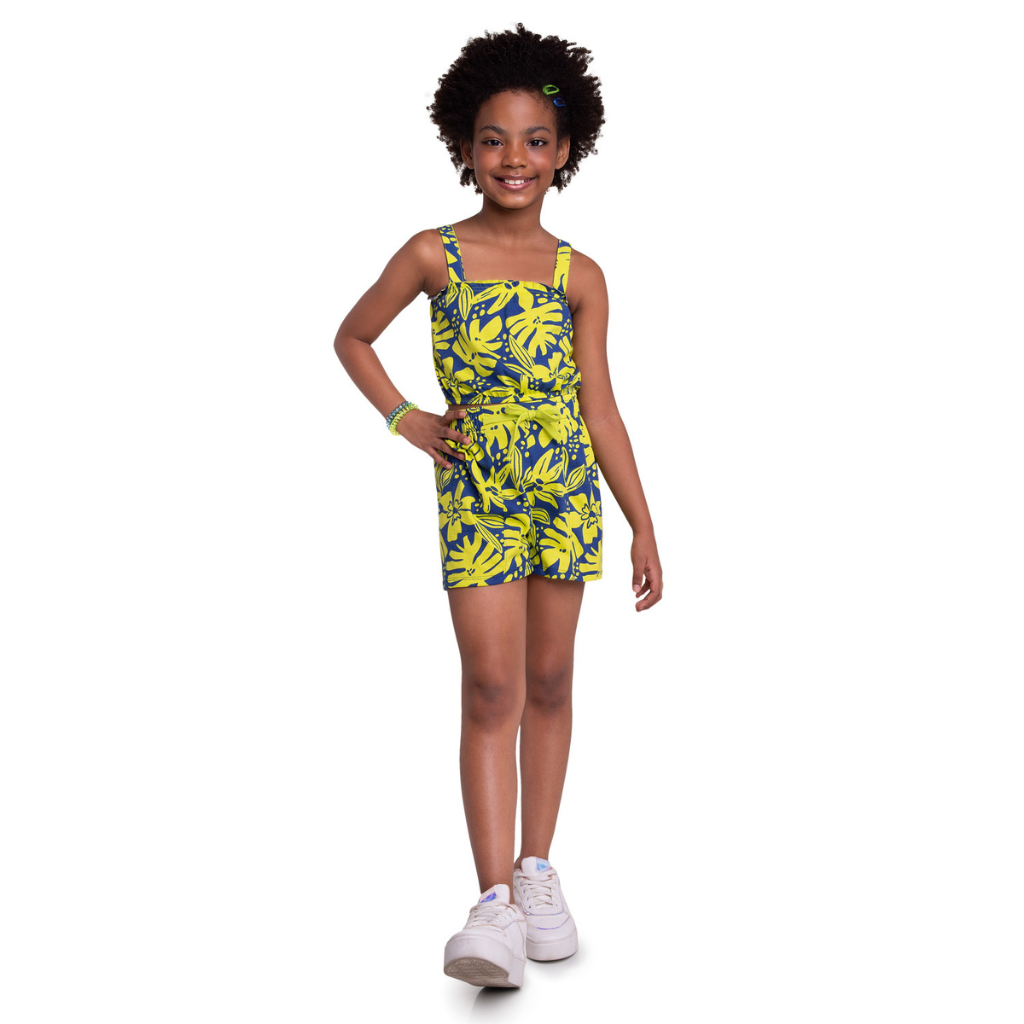 Kyly Orange and Fuchsia Tropical Pattern Tank-Top and Shorts