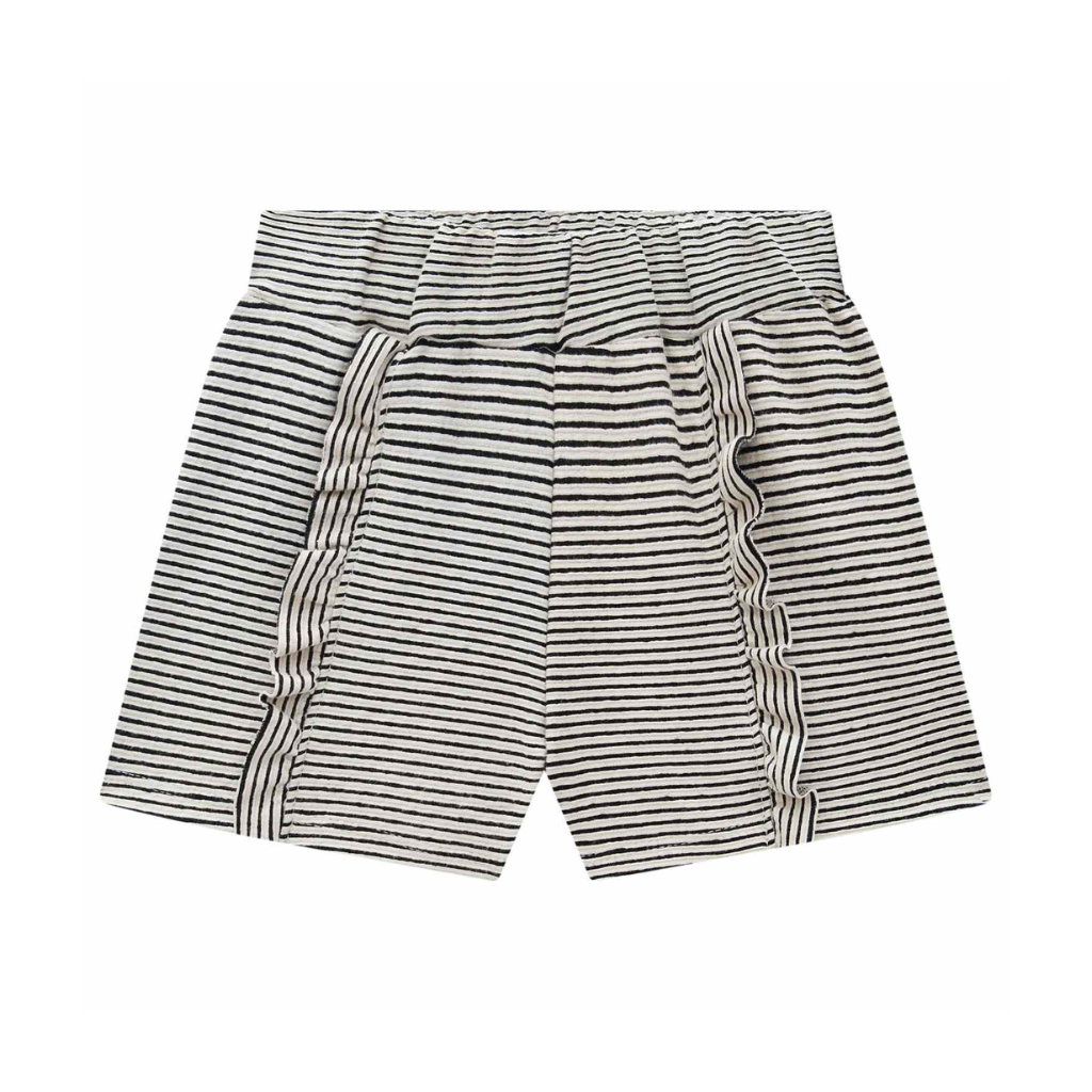 Milon Beach Day Ruffled Graphic T-Shirt and Ruffled Striped Shorts