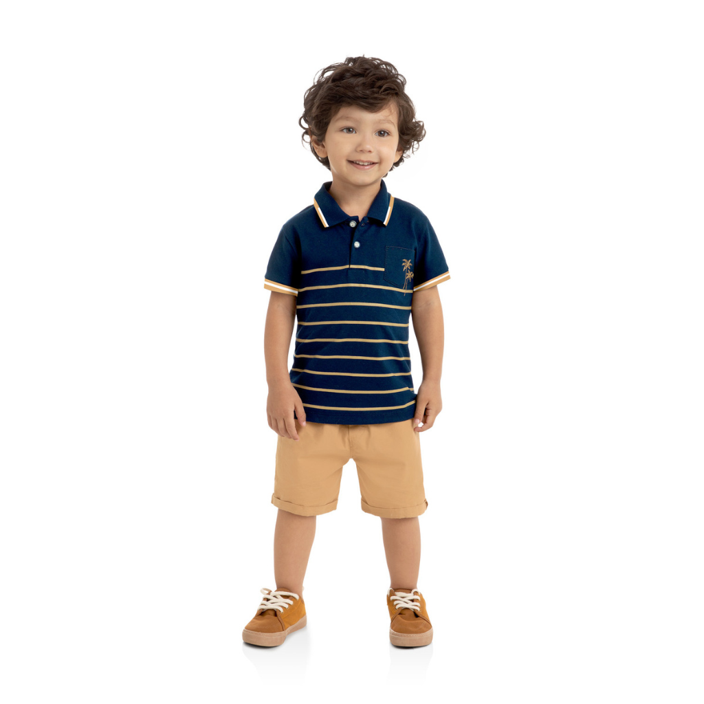 Milon Breast Pocket Polo and Bermuda Shorts