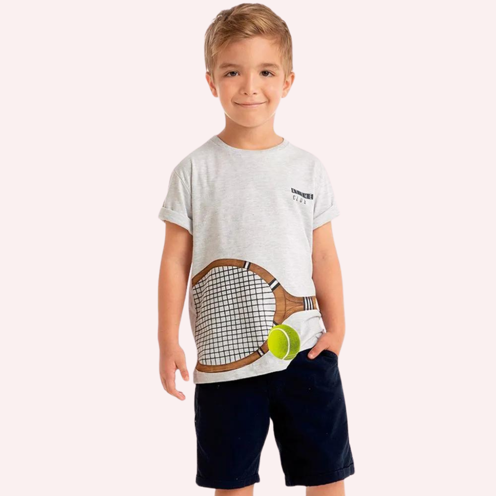 Milon Blue Tennis T-Shirt and Blue Jeans