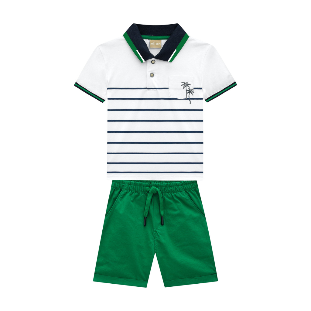 Milon Breast Pocket Polo and Bermuda Shorts