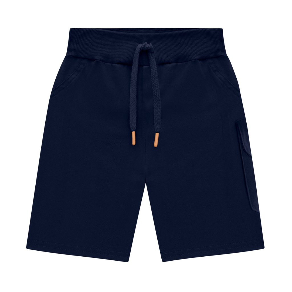 Milon Coral and Navy Striped Polo and Navy Twill Bermudas