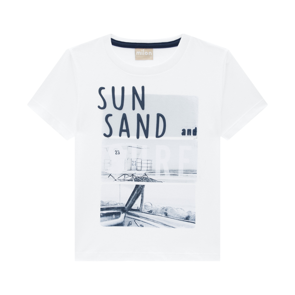 Milon Sun Sand and Surf Graphic T-Shirt and Soft Cotton Shorts