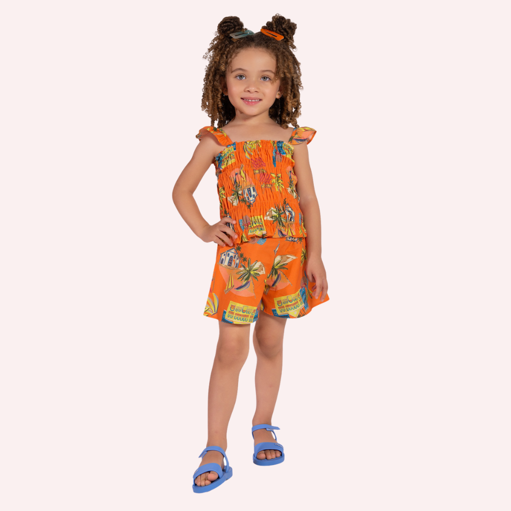 Nanai Tropical Paradise Sleeveless Top and Shorts Set