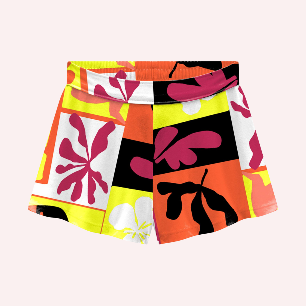 Nanai Ultra Pink Parrot Graphic T-Shirt and Printed Leaves Shorts
