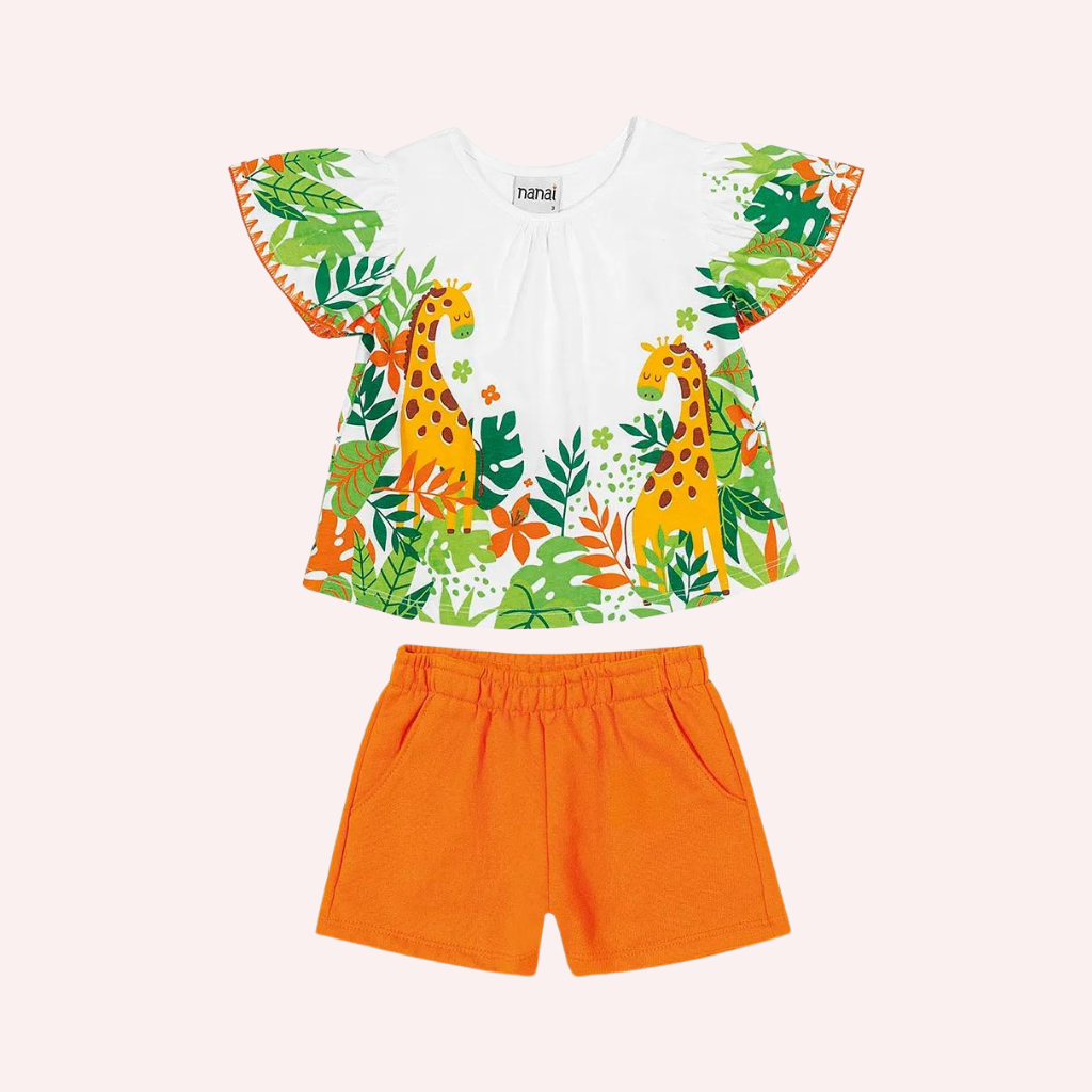 Nanai White and Orange Safari Set